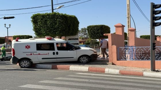 إصابة وخسائر في اصطدام سيارة إسعاف بدراجة نارية بشيشاوة