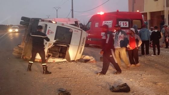 إصابة 19 شخصًا في انقلاب سيارة لنقل العمال الزراعيين بإقليم اشتوكة آيت باها