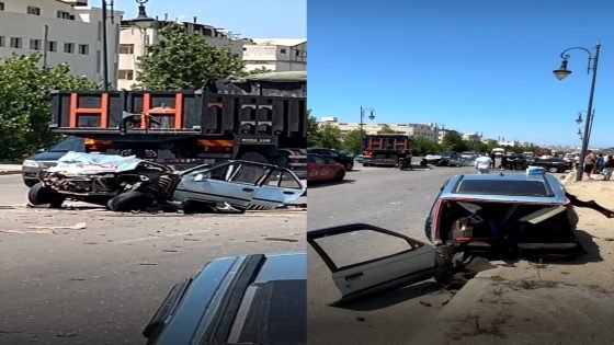 حادثة سير خطيرة تنتهي بانشطار سيارة إلى نصفين بطنجة