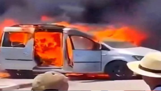 احتراق سيارة بالكامل بسبب “طاجين” على شاطئ بالحسيمة