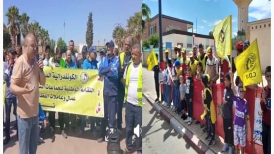 احتجاجات عمال النظافة ببني درار وتازة للمطالبة بصرف الأجور وضمان الحقوق