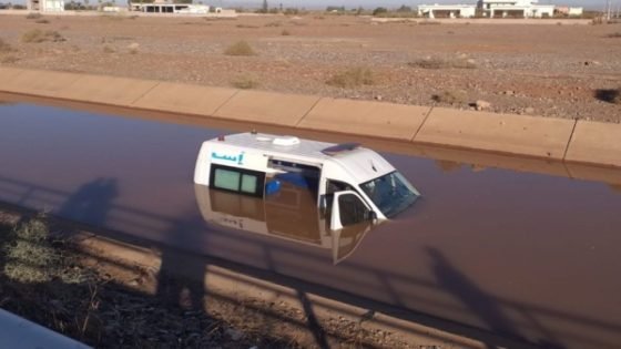 سقوط سيارة إسعاف في قناة للسقي بين تمصلوحت وتحناوت