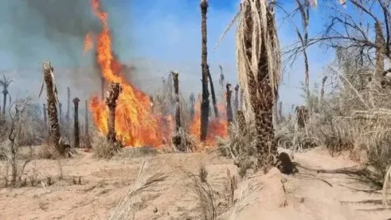 حريق مهول يلتهم حوالي 1000 نخلة بـ “تسركات” بزاكورة
