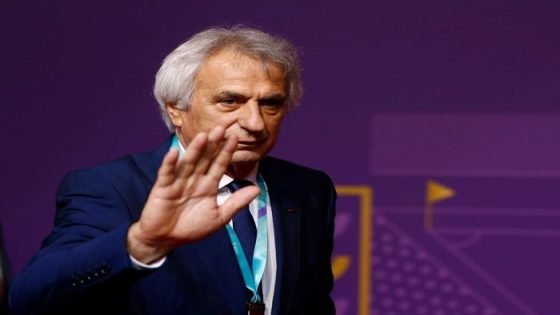 DOHA, QATAR - APRIL 01: Vahid Halilhodzic during the FIFA World Cup Qatar 2022 Final Draw at Doha Exhibition Center on April 1, 2022 in Doha, Qatar. (Photo by Mohammad Karamali/vi/DeFodi Images via Getty Images)
