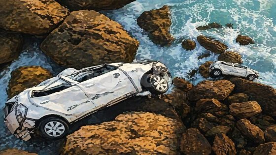 مأساة بالجرف الأصفر.. سقوط سيارة في البحر يودي بحياة أسرة كاملة