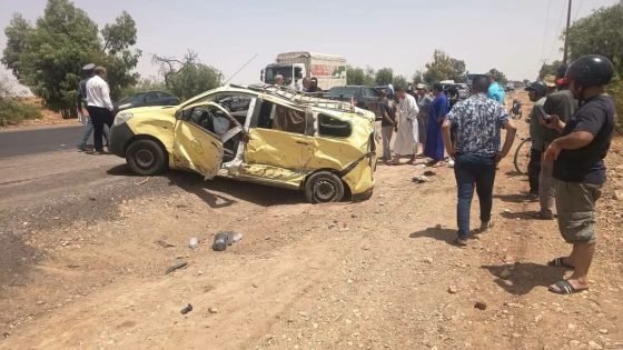مصرع شخص وإصابة آخرين في حادثة سير مروعة بين بوجنيبة وخريبكة(صور)